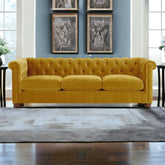 Chesterfield Brenna 3 Seater Solid Wood Fabric Sofa CHSE07